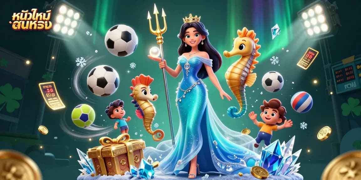 Experience winning excitement with หนังใหม่ชนโรง, featuring stunning 3D characters and dynamic sports elements.