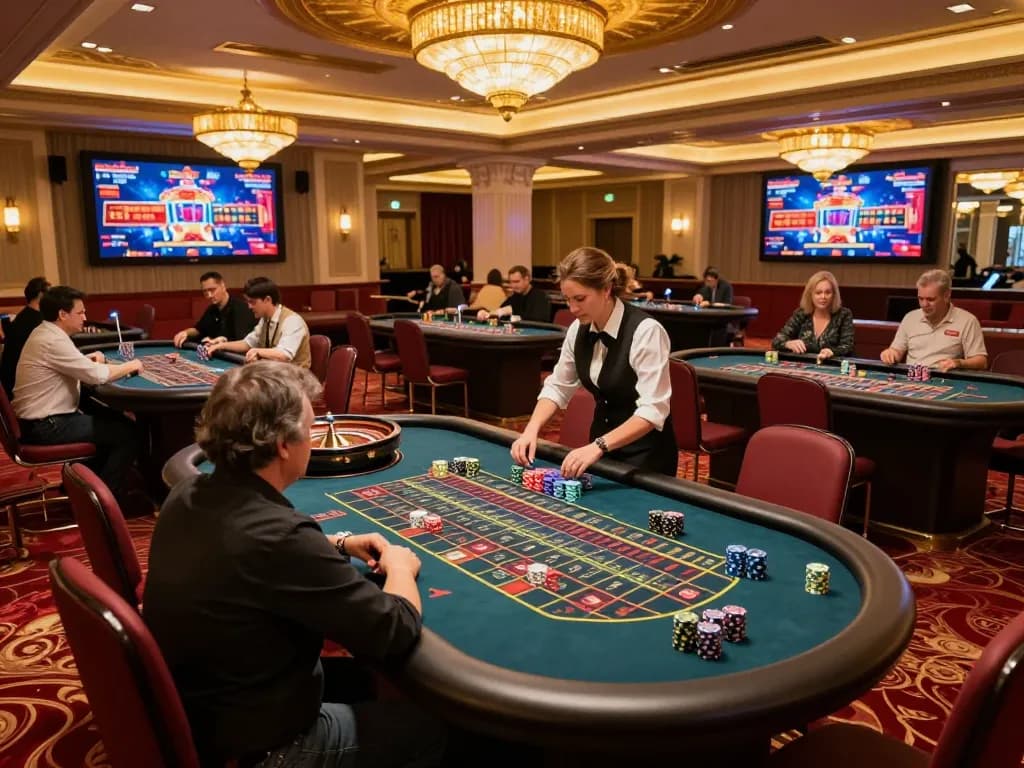 Engaging players at the roulette tables in an upscale casino atmosphere at cloud-africa.