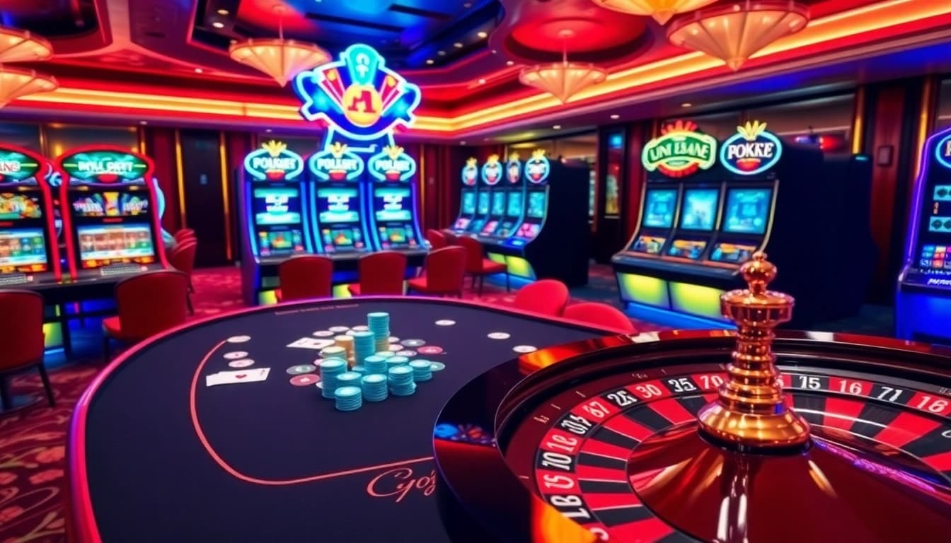 Experience the thrill of gambling at https://go88.audio/ with a stunning poker table and vibrant casino vibes.
