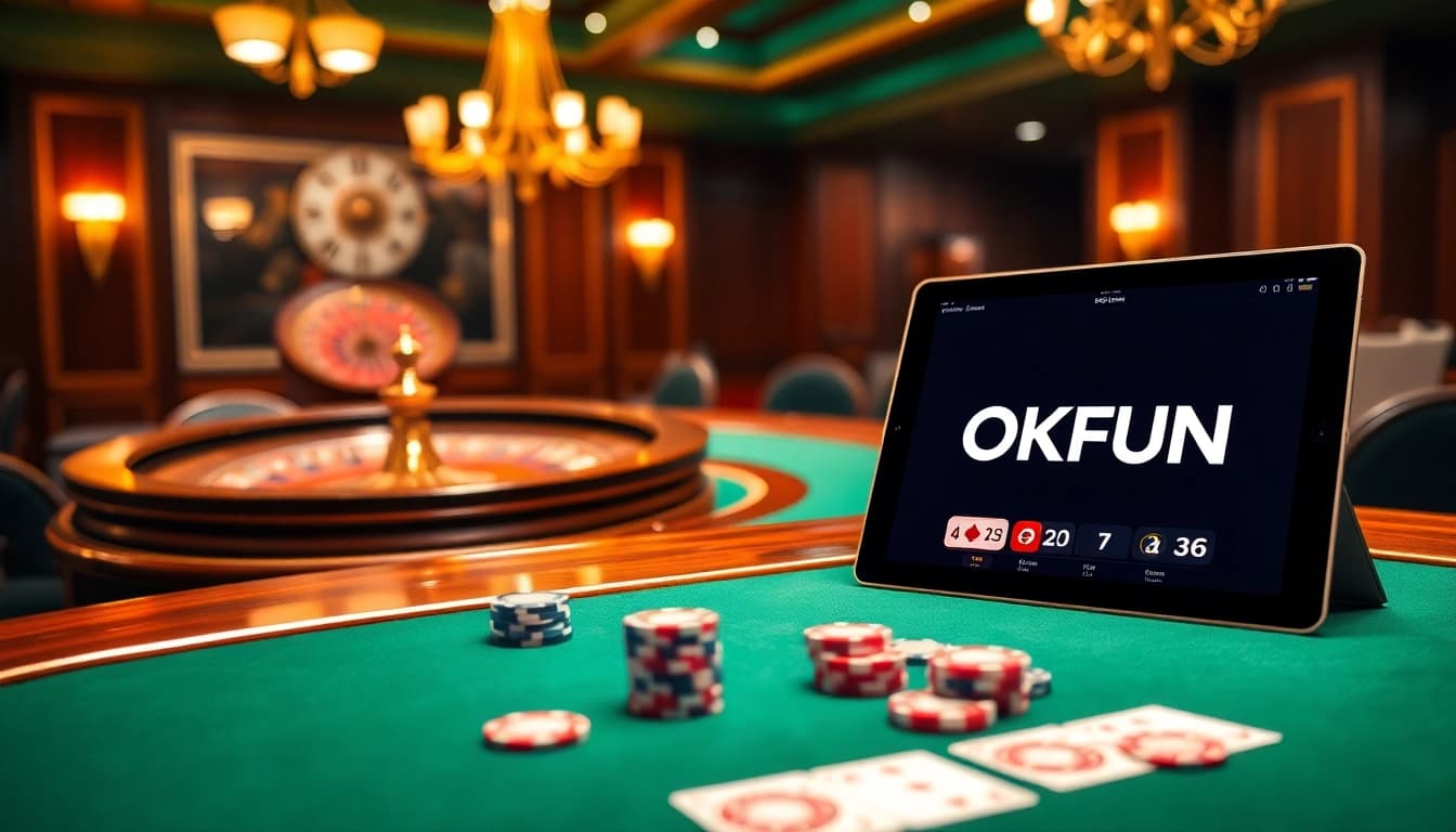 Experience the thrill of gaming at OKFUN's vibrant casino tables.