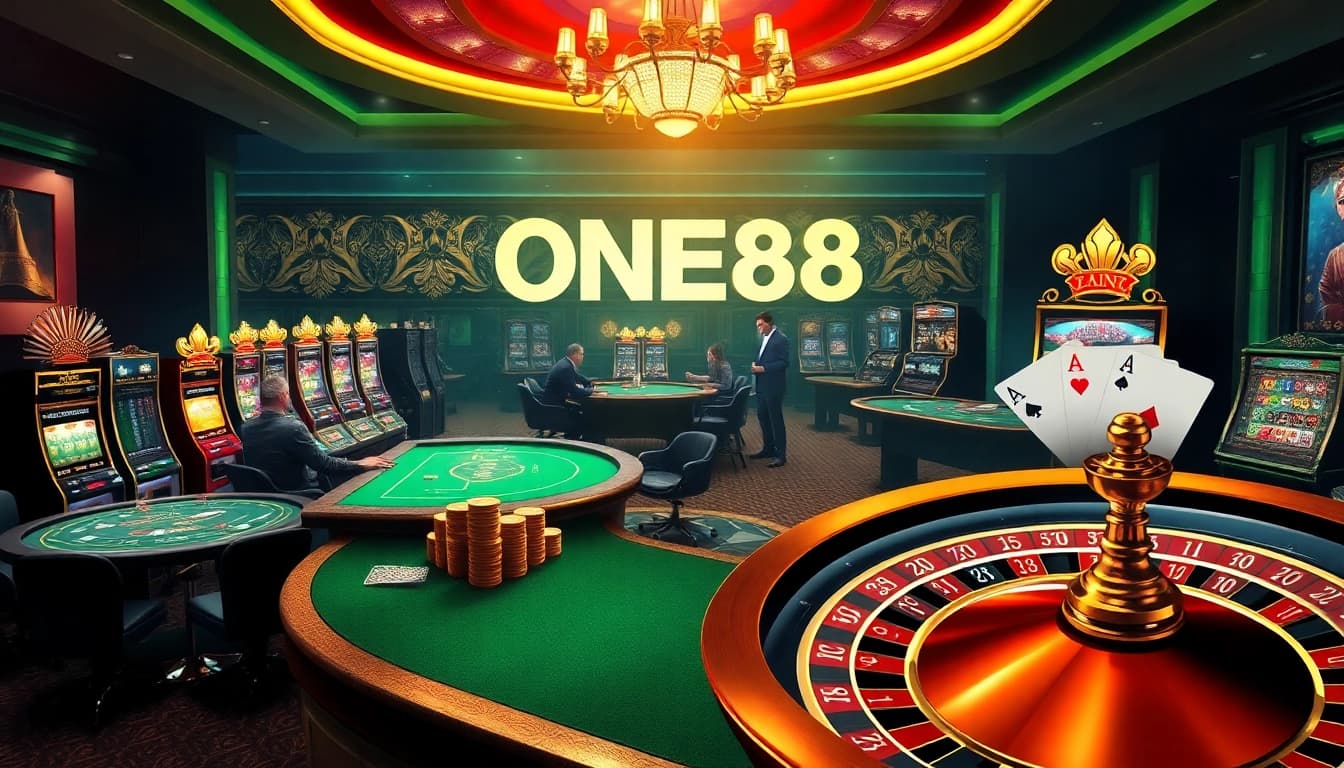 Experience thrilling gameplay at https://one88.bid/ with vibrant casino tables and exciting slot machines.