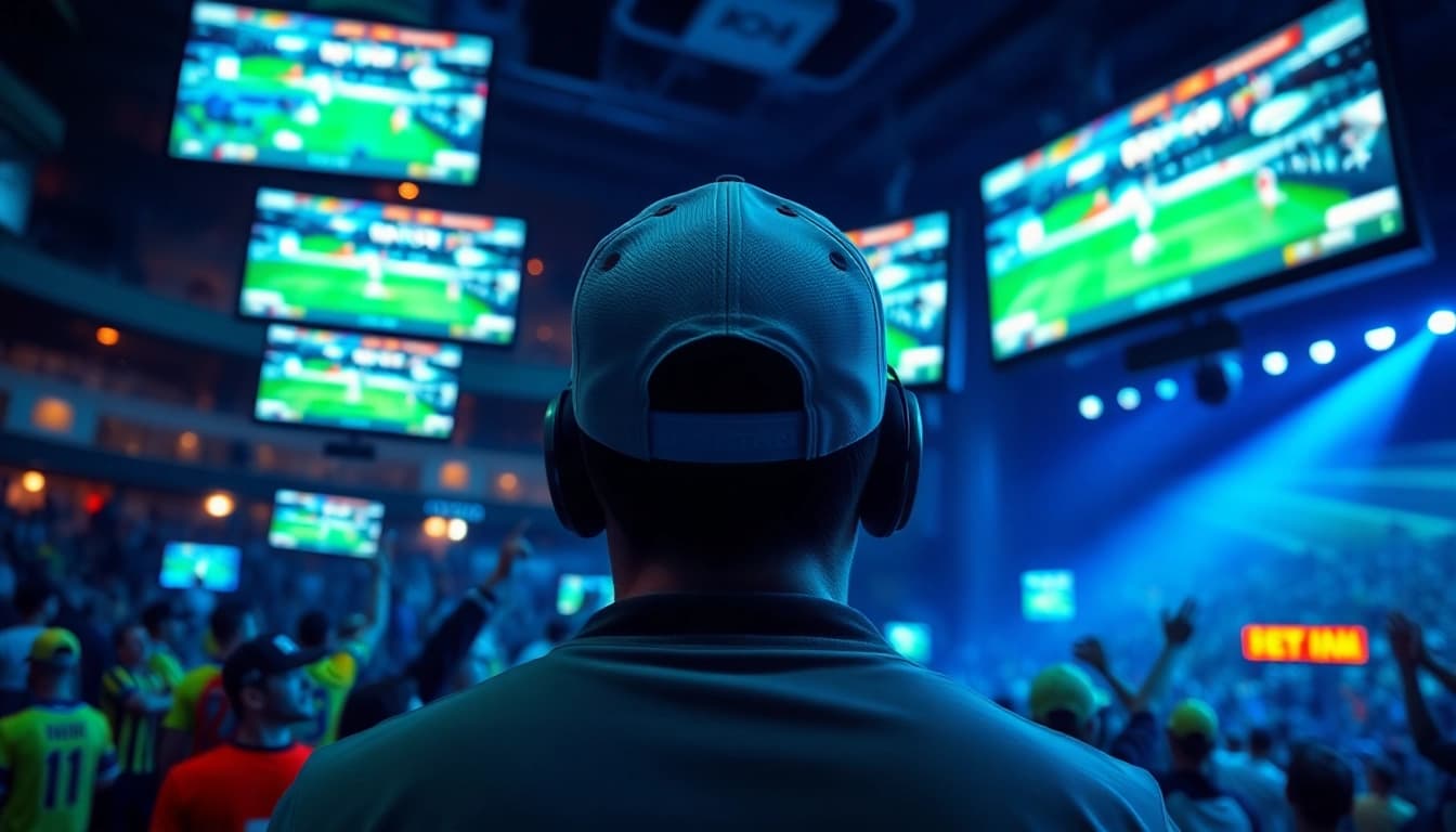 Experience thrilling sports betting at https://ii69vn.com/ with an action-packed scene of a fan cheering for their favorite team.
