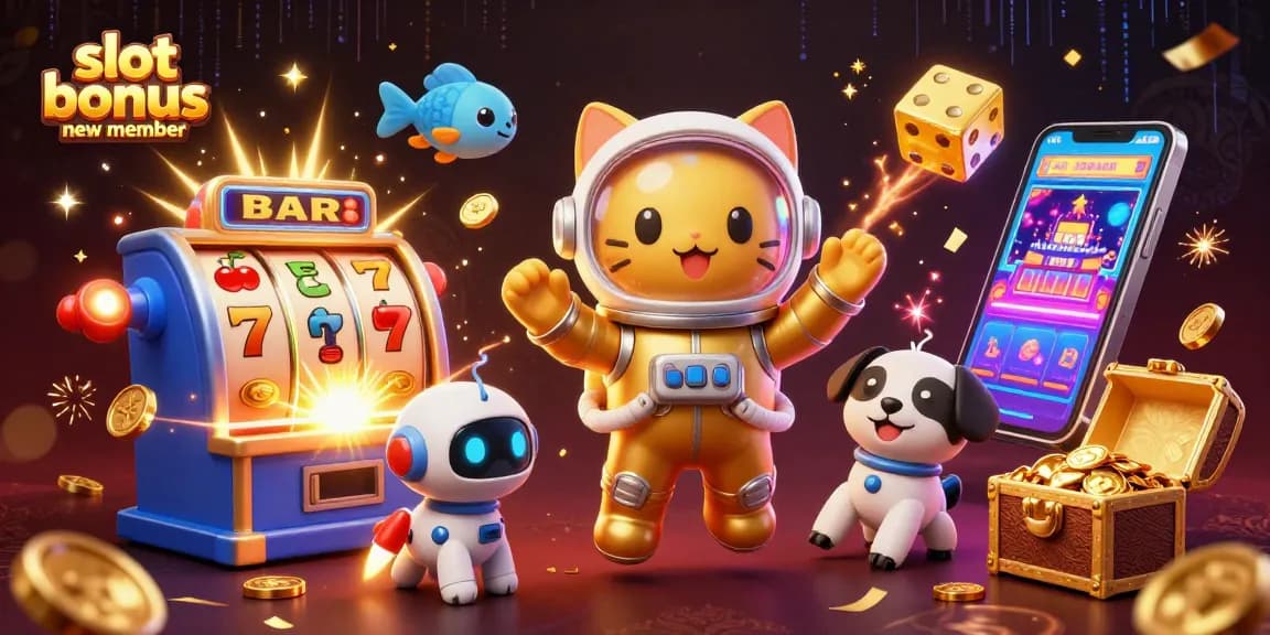 Menangkan slot bonus anggota baru dengan mesin slot mengagumkan dan karakter unik dalam ilustrasi 3D.