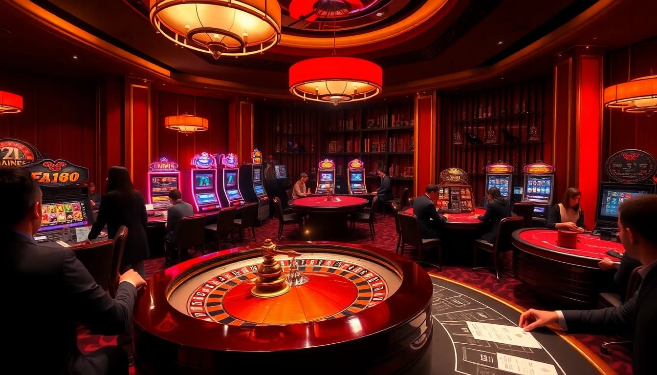 Experience thrilling games at F168.studio with vibrant casino visuals of roulette and poker.