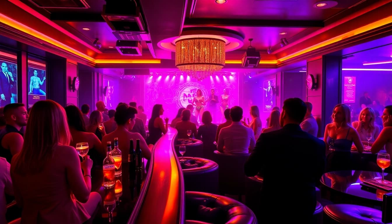 Club sxm ambiance with lively patrons and vibrant lighting at Club Noir in St. Martin.