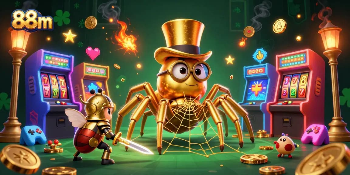 Experience winning thrills at 88m casino with vibrant characters and golden game elements in action.