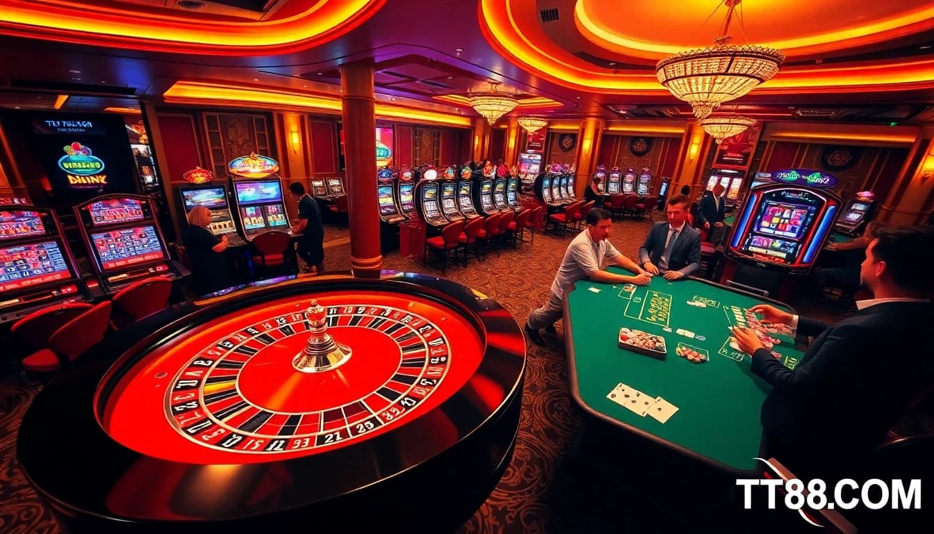Experience the excitement of betting at TT88.COM with engaging casino visuals and thrilling gameplay.