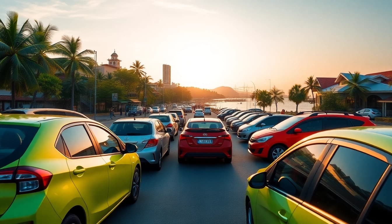 Explore diverse rental options for kuching rent car in a scenic setting.