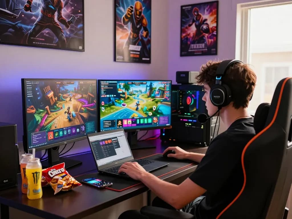 Engaged player immersed in a vibrant gaming environment, tải hitclub for ultimate gaming experience.