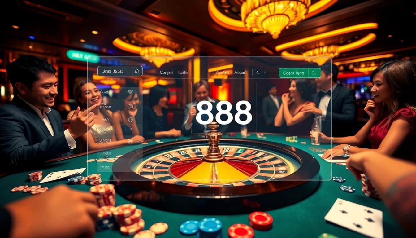 Experience the thrill of online gambling at https://u888com.net/ featuring an exciting roulette table scene with vibrant chips.