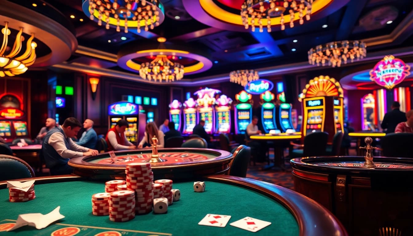Experience the thrill of rr99 in a vibrant casino setting with exciting games and enthusiastic players.