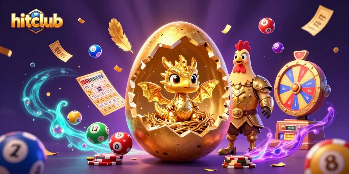 Experience the thrill of hitclub with a dazzling golden dragon and vibrant casino elements, capturing the excitement of gaming.