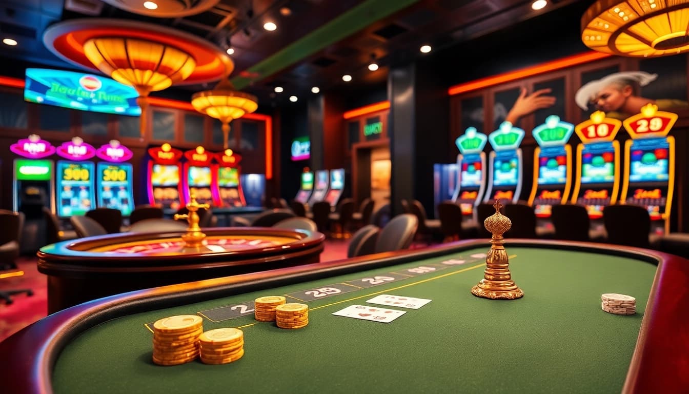 Experience the excitement of online gaming with the 58win link featured on a luxurious casino table.