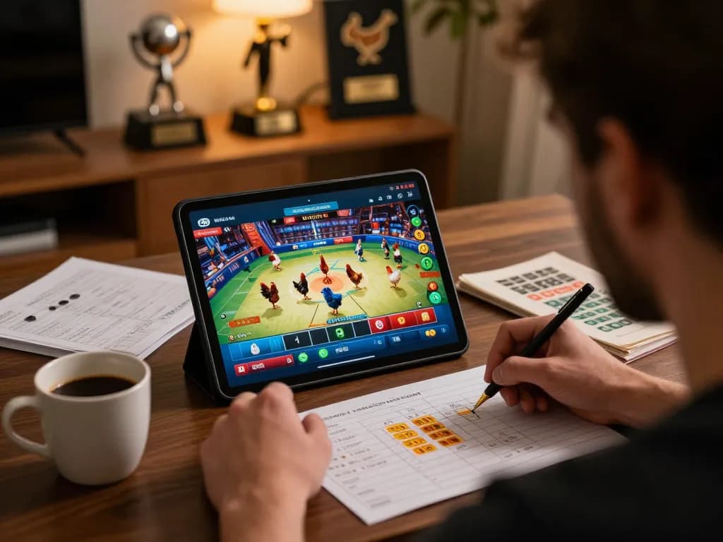 Watch live chicken fights on https://dagatructiep.co.uk/ with an engaging home gaming setup.