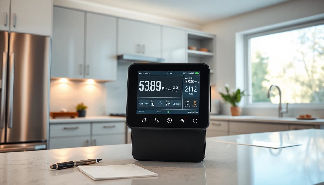 Mains Water Leak Detection system displayed in a modern kitchen, highlighting advanced technology for leak prevention.