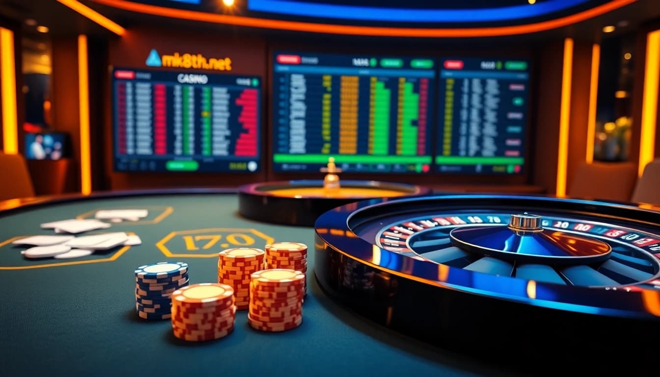 Experience the thrill of gambling at https://mk8th.net/ with engaging roulette and poker scenes.