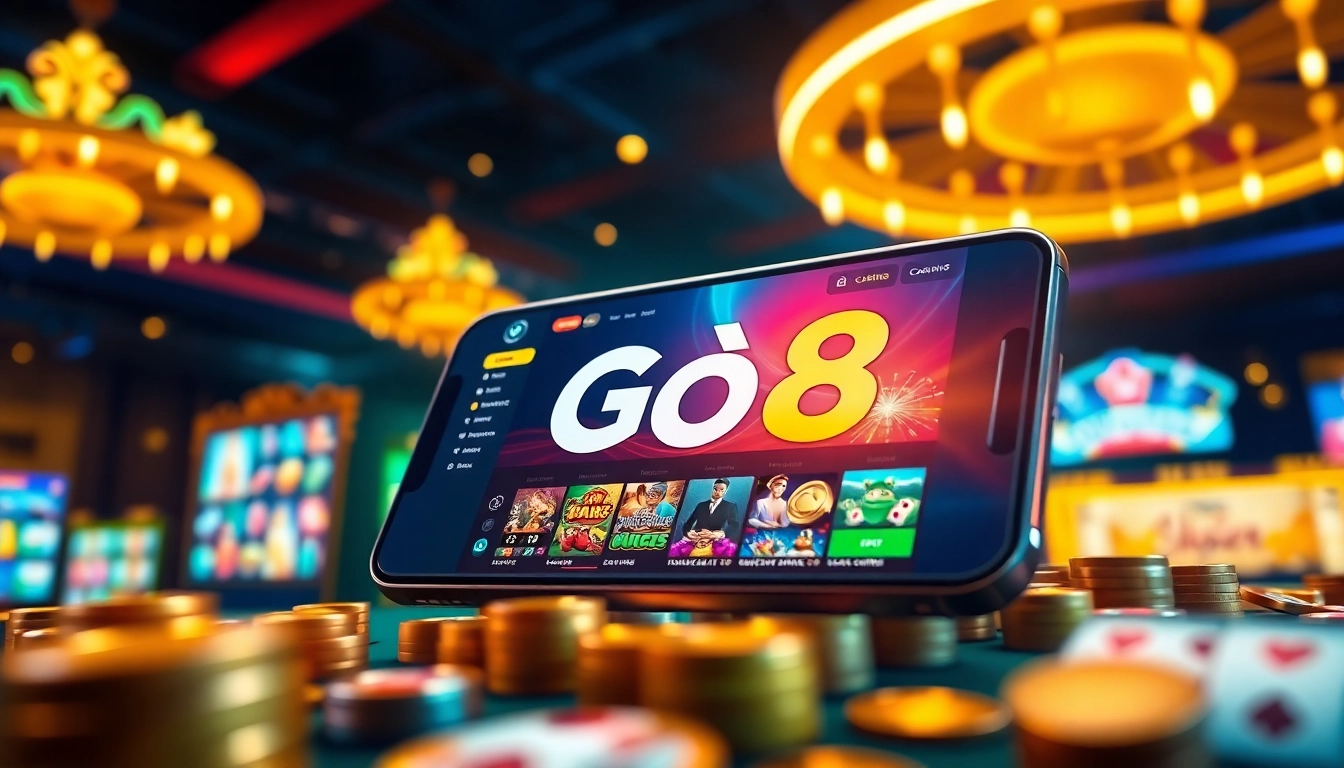 Exciting gaming options at Go8's online casino, featuring vibrant visuals and user-friendly design.