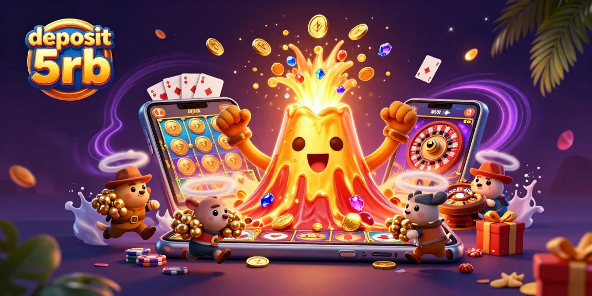 Experience thrilling wins with deposit 5rb at this vibrant 3D casino scene illustrating exciting gameplay.