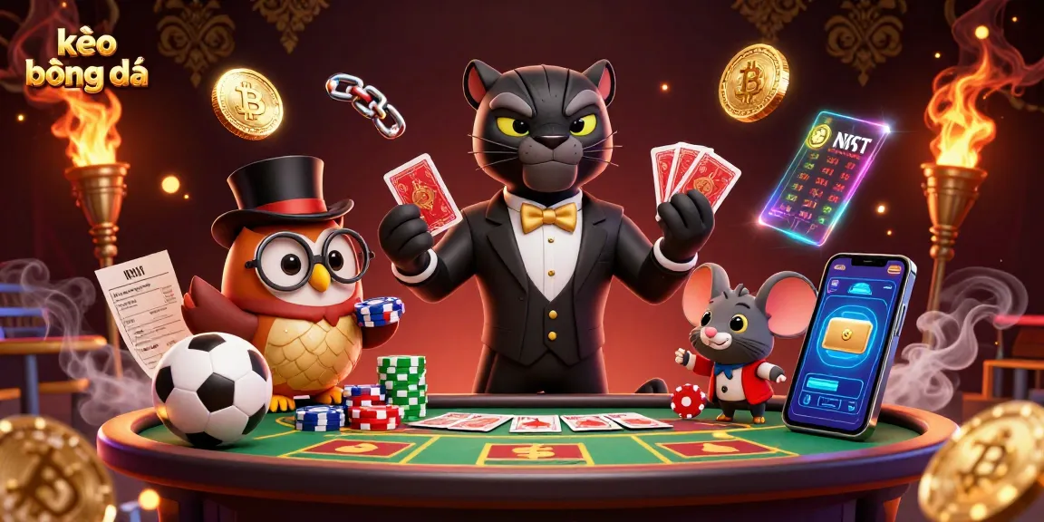 Place your bets with kèo bóng đá featuring stylish characters and dynamic sports elements in a vibrant scene.
