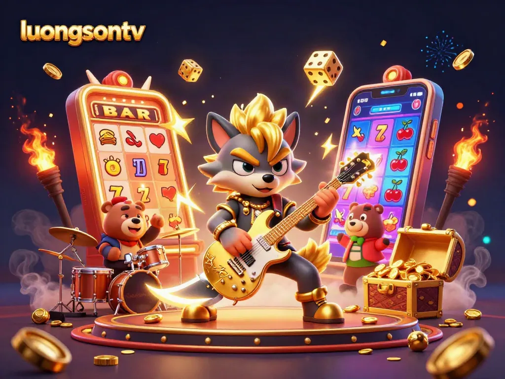 Engage in thrilling live football action on luongsontv, featuring dynamic casino-themed visuals.