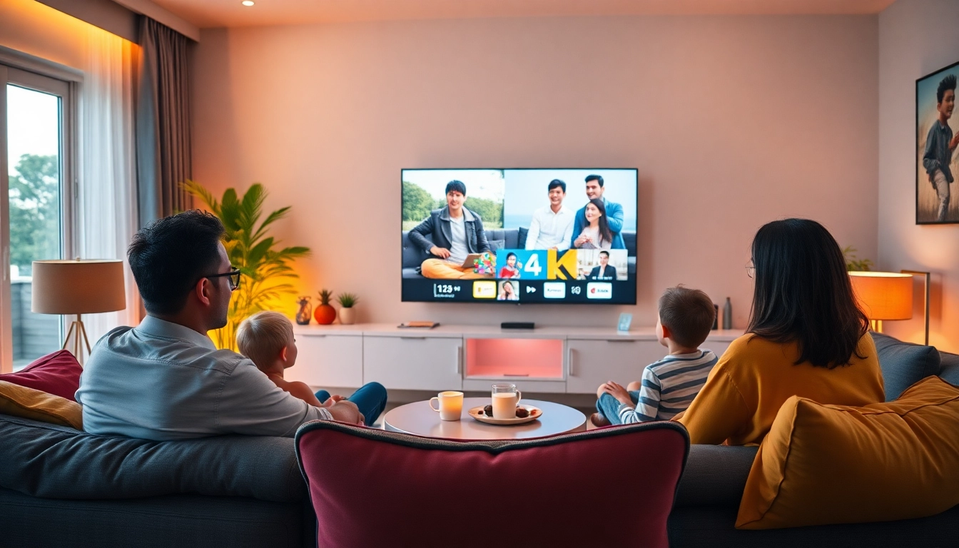Experience DezPila's 4K streaming with family in a cozy living room.