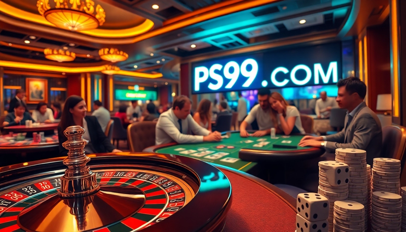Experience the thrill of PS99 COM gambling with immersive casino visuals showcasing excitement and strategy.