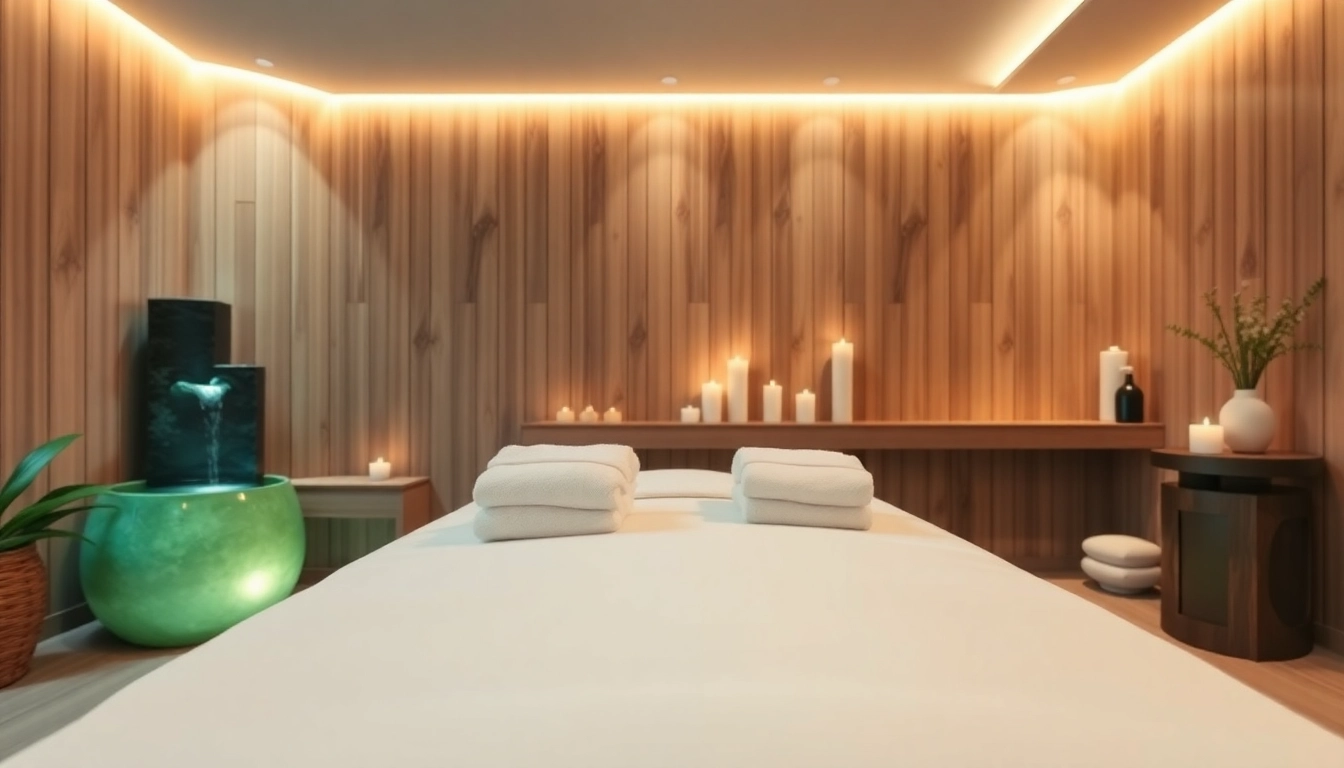 Spa Ads showcasing a serene massage room with calming decor and ambient lighting.