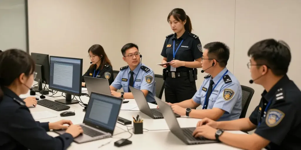 Security Services expert team assessing corporate event safety, licensed professionals ensuring client peace of mind.
