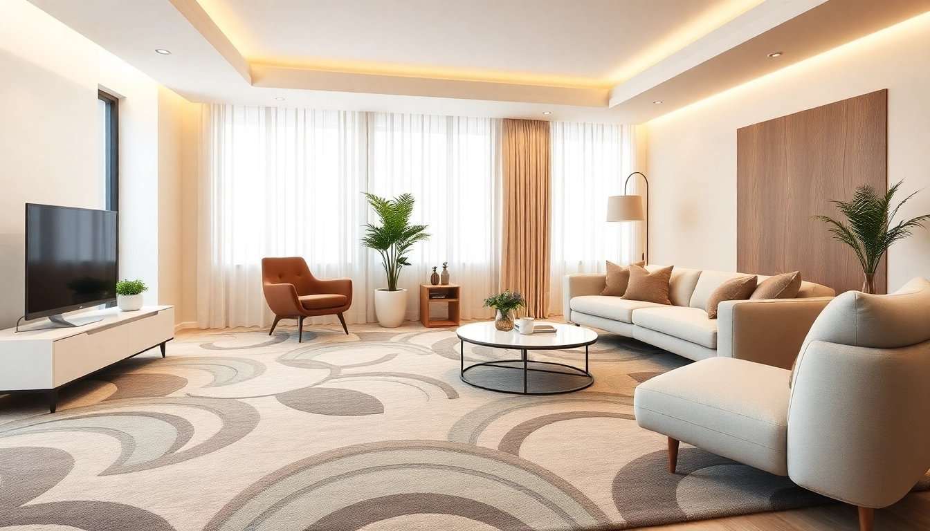 Tappeti moderni Milano elegantly enhance a contemporary living room with a stylish and cozy design.