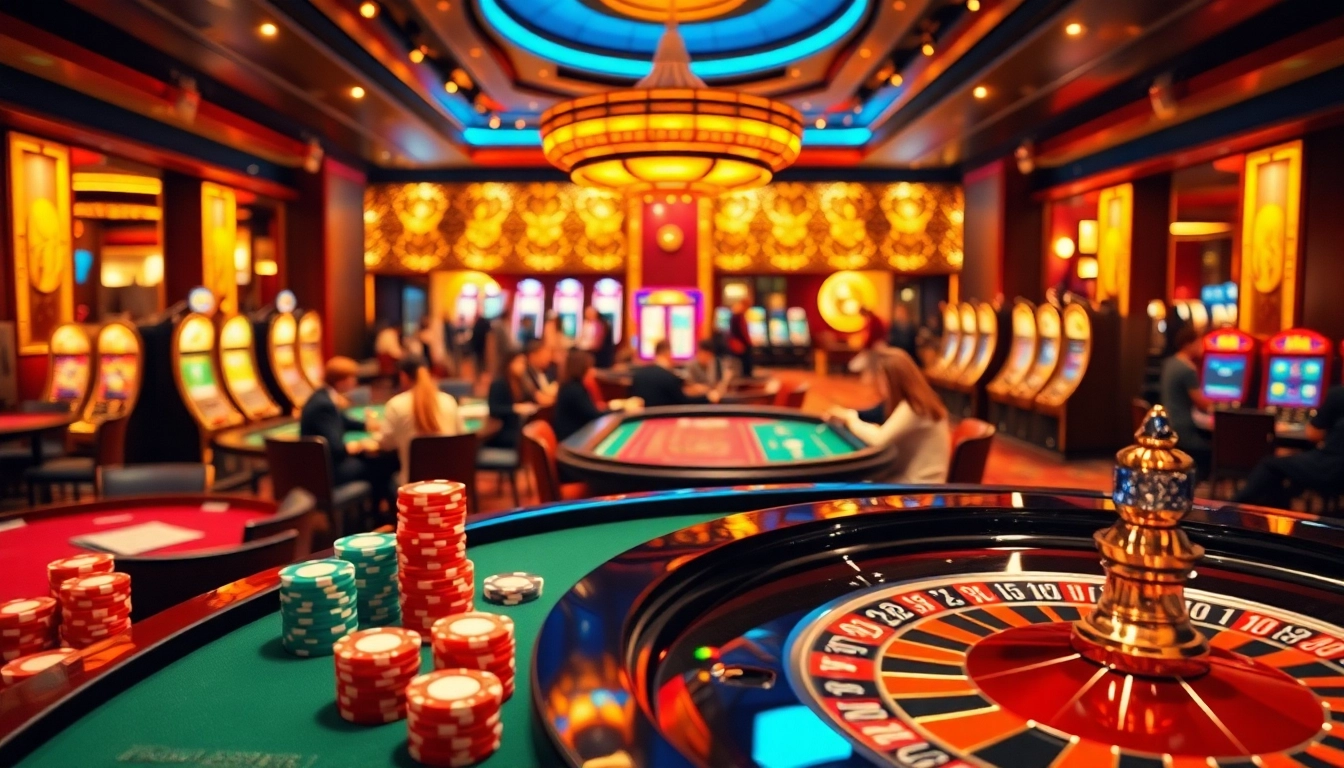 Engaging scene of luxurious casino excitement featuring lô kép miền bắc strategy with roulette and poker chips.