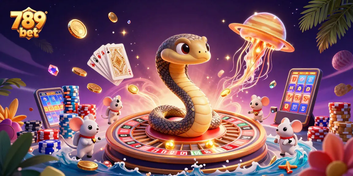 Experience thrilling cosmic betting at 789 bet with a vibrant scene of casino elements.