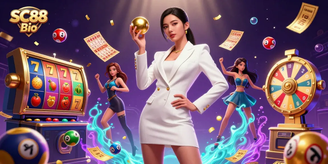 Engaging in SC88 Bio casino action with vibrant slot reels and glowing gaming elements.