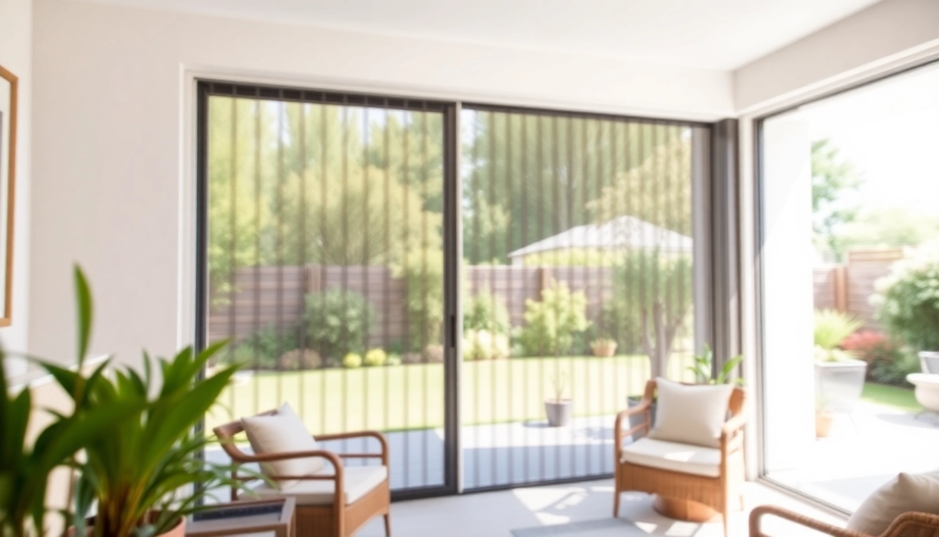 Functional fly screen for patio doors enhancing outdoor views and sunlight.