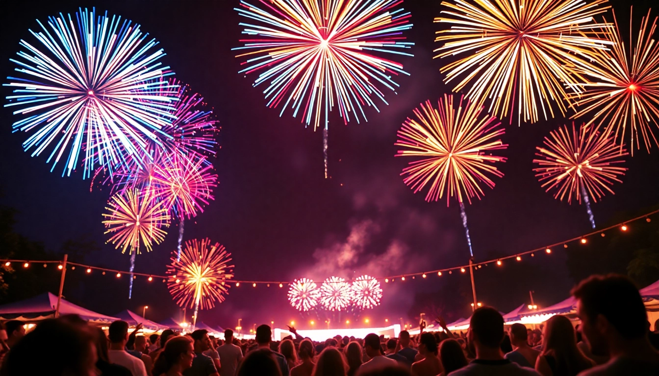 Watch stunning fireworks for sale creating a magical night as people gather to enjoy the celebration.