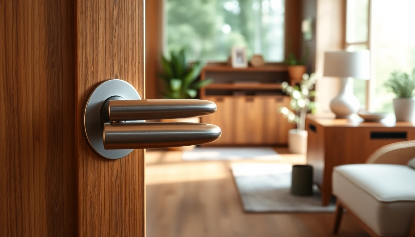Elevate your space with a modern door handle highlighting its stylish design and sleek finish.
