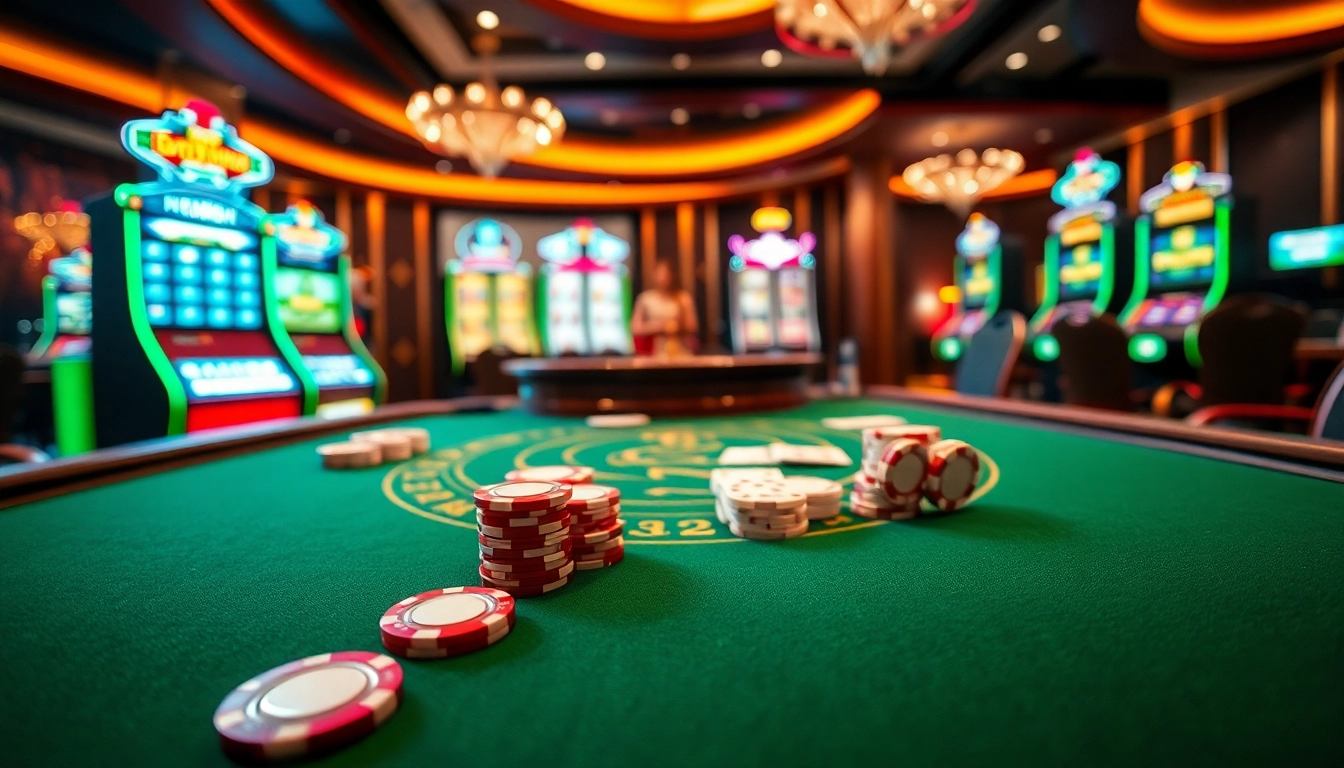 Engaging scene of players enjoying the thrilling games at 98win casino, showcasing excitement in gambling.