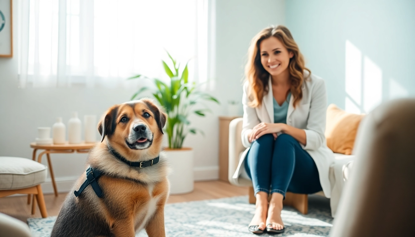Engage with a compassionate clinical psychologist in Sydney alongside a comforting therapy dog.