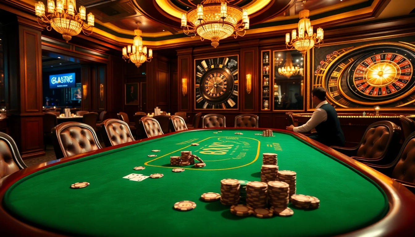 Experience excitement with 8XX high-stakes poker at a luxurious casino table.