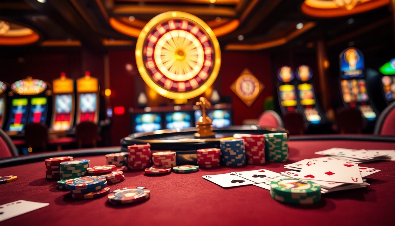 F8 bet players enjoying an elegant casino atmosphere with chips and cards.