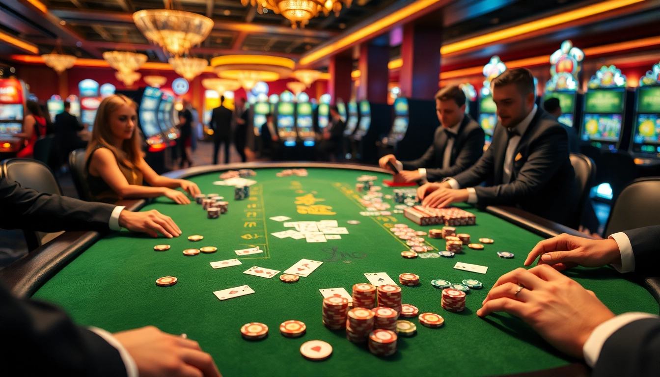 Nohu-themed poker table with vibrant colors and luxurious atmosphere in a casino.