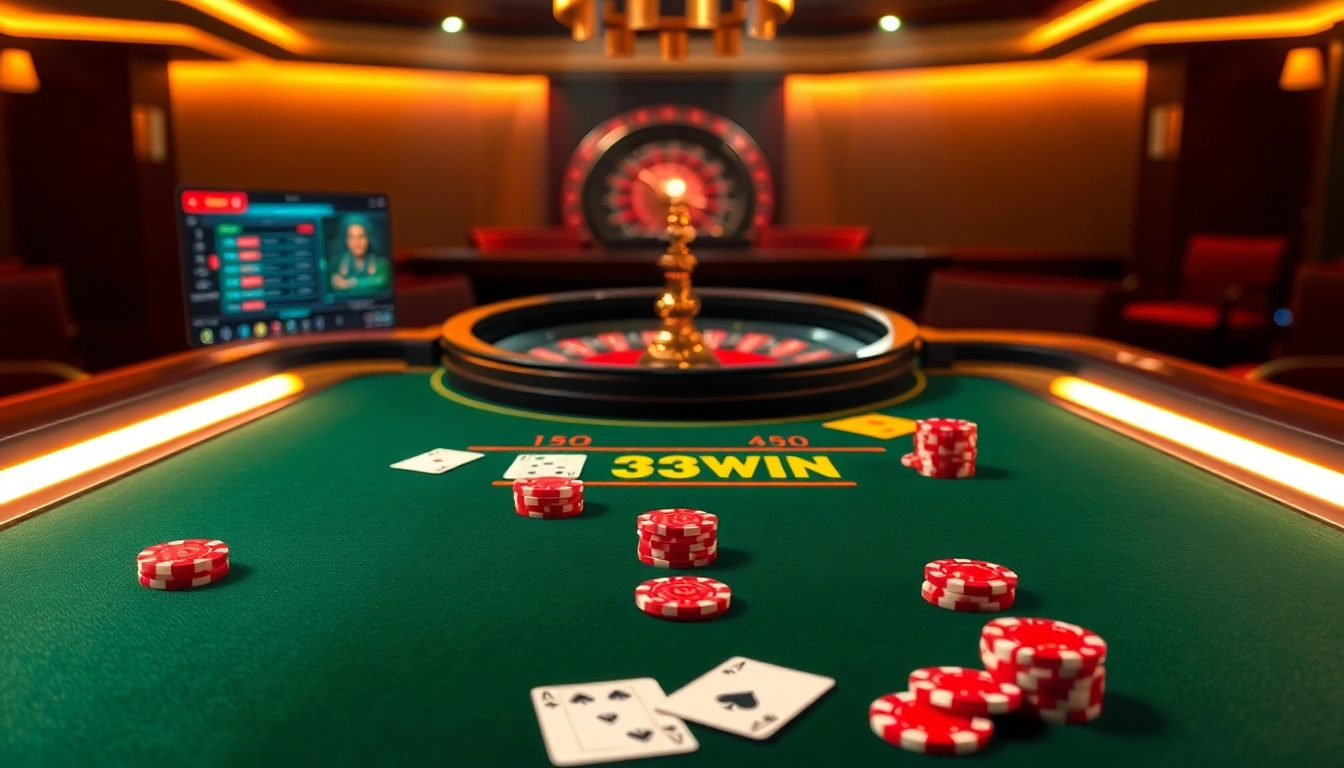 Experience thrilling gameplay at 13win with vibrant casino chips and luxurious poker tables.