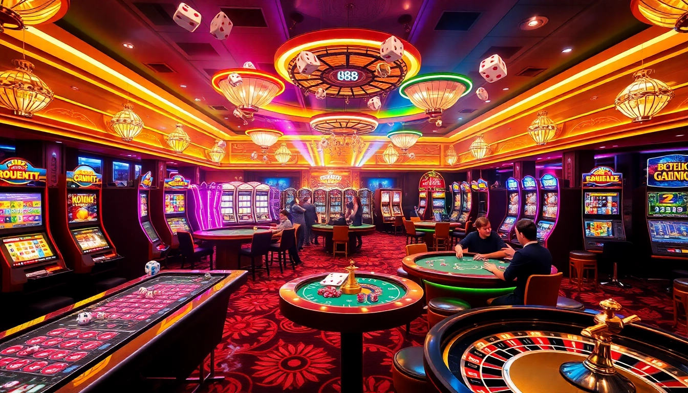 Experience the vibrant excitement of U888 with thrilling casino games and luxurious gaming elements.
