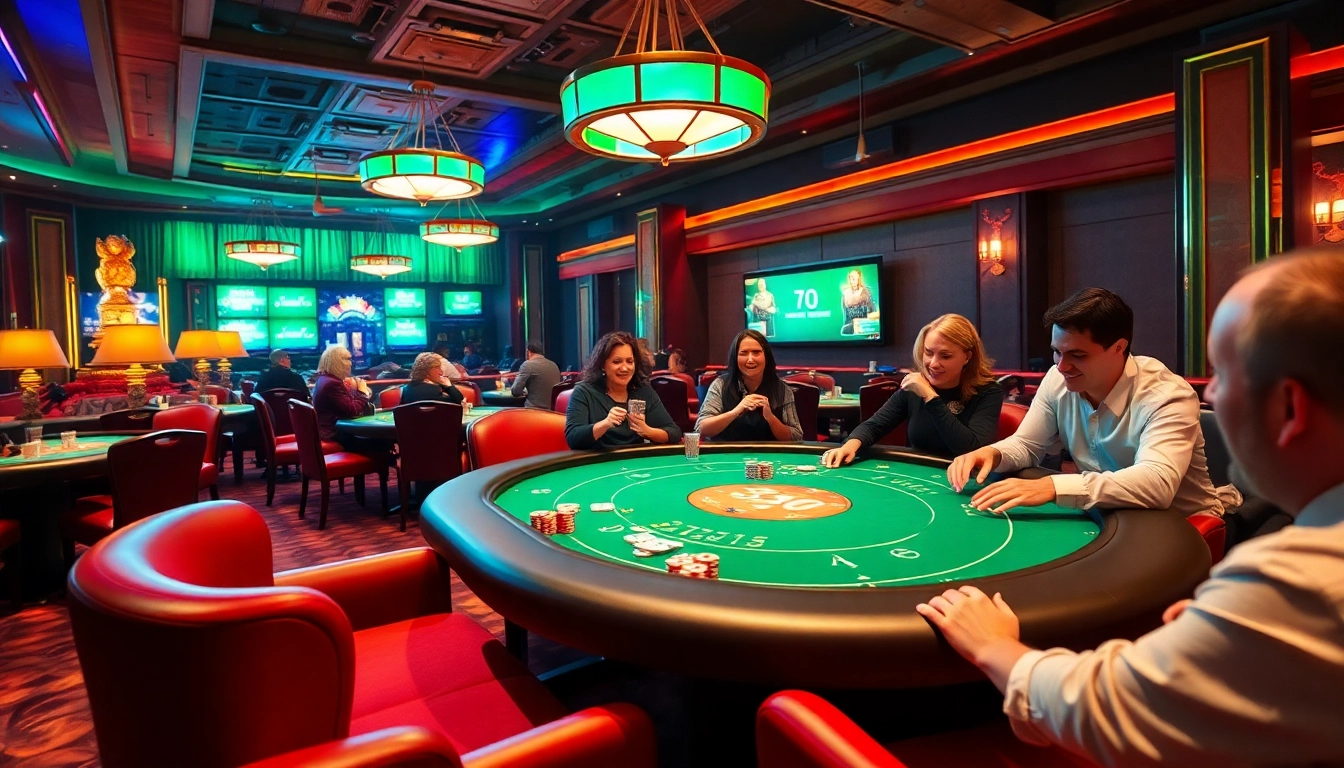 Exciting casino scene showcasing gaming culture with vibrant elements reflecting 789f.