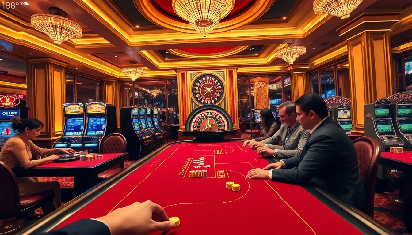 Experience the thrill of gambling with live dealer games at https://1j88com/, surrounded by luxurious casino elements.