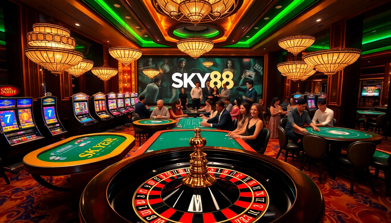 Engage in thrilling games at SKY88 with vibrant casino tables and exciting action.