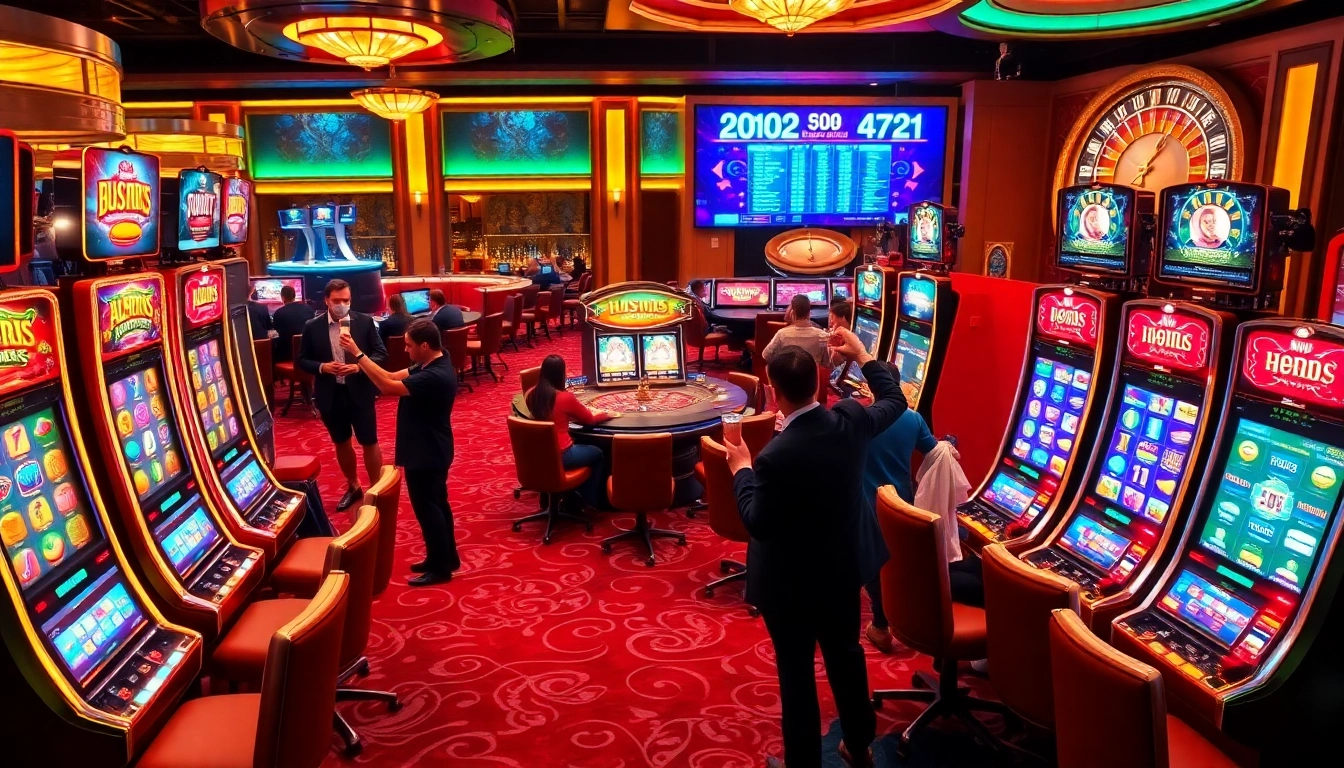 Play engaging Slot Online games in a vibrant casino setting filled with excitement and luxury.