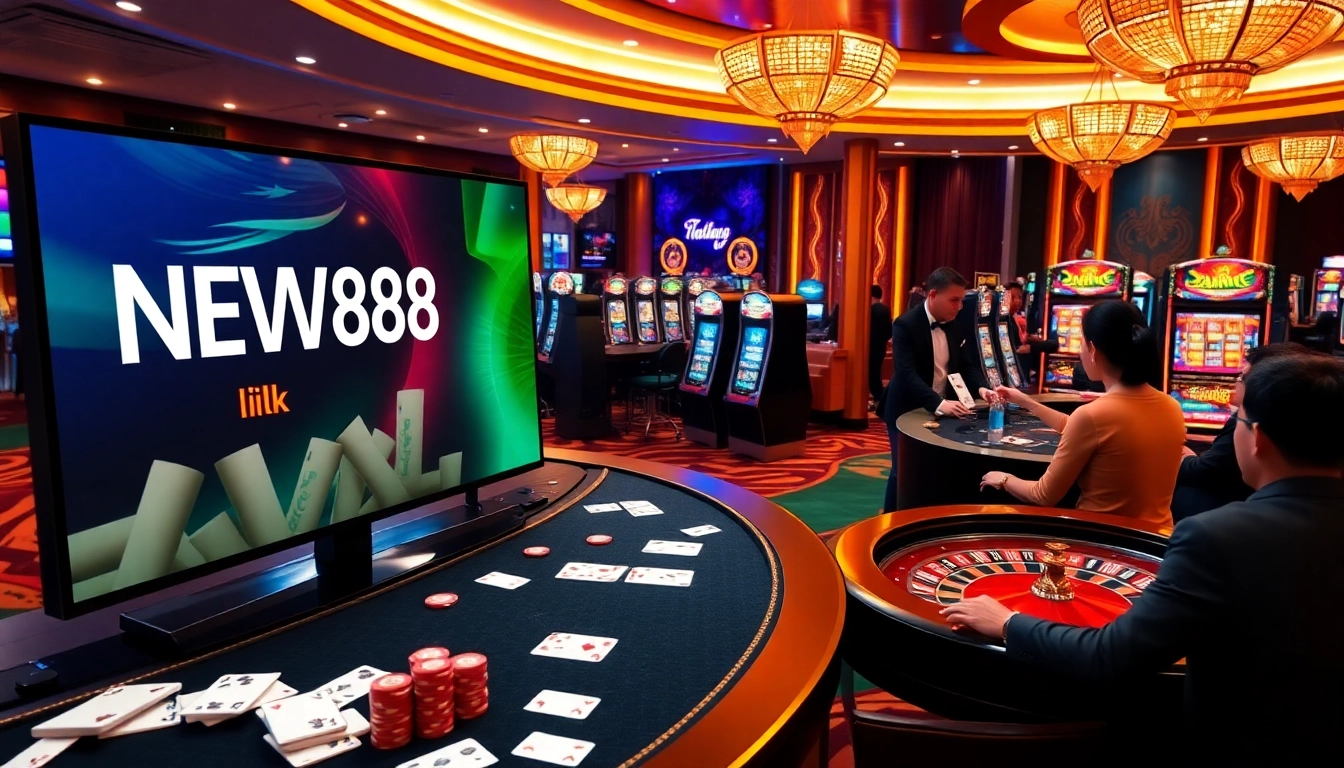 Experience the thrill of online gaming with the NEW88 link, showcasing vibrant casino action.
