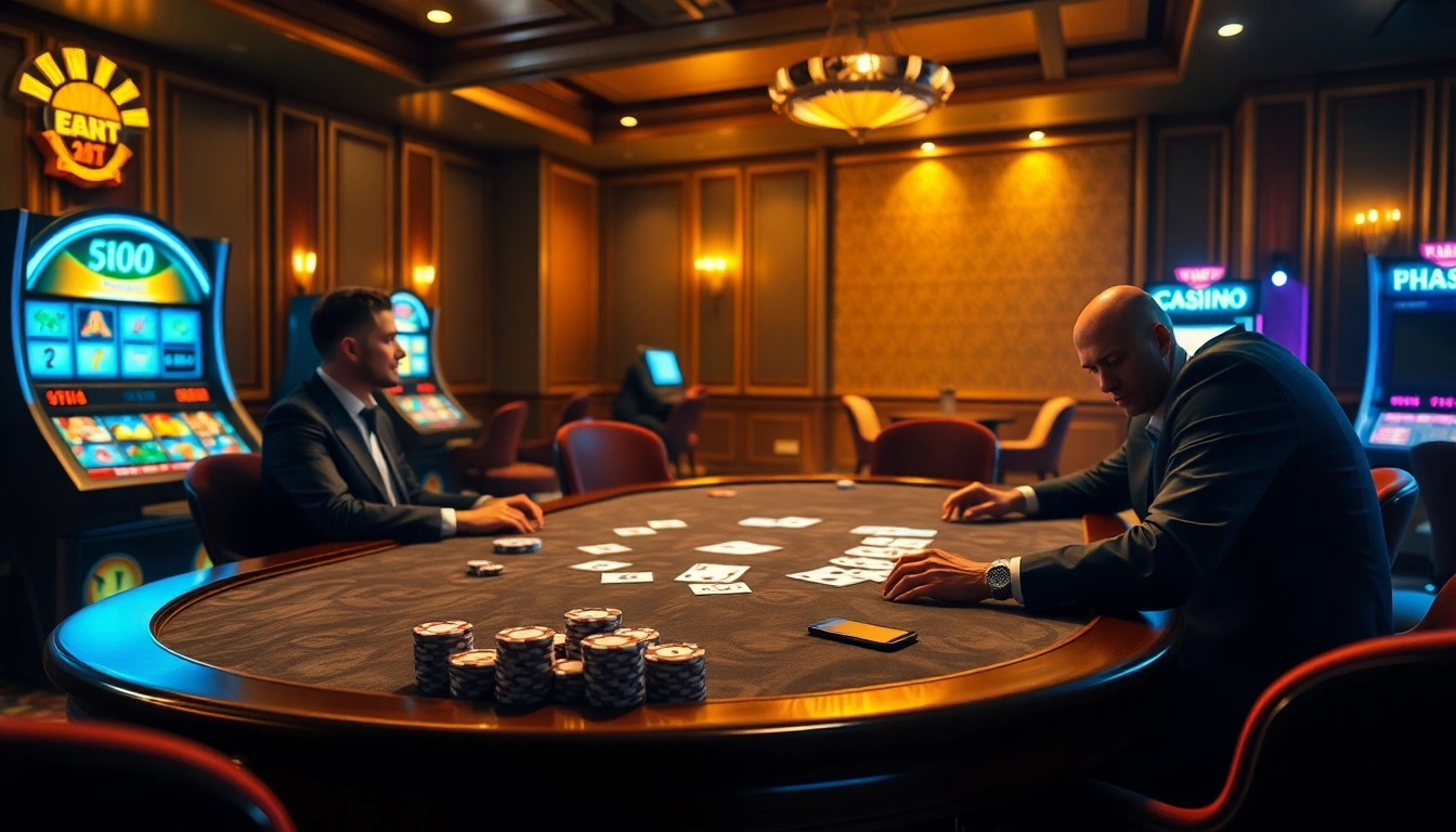 Experience high-stakes gameplay at https://9bet.com.de/ with vibrant poker tables and engaging digital elements.