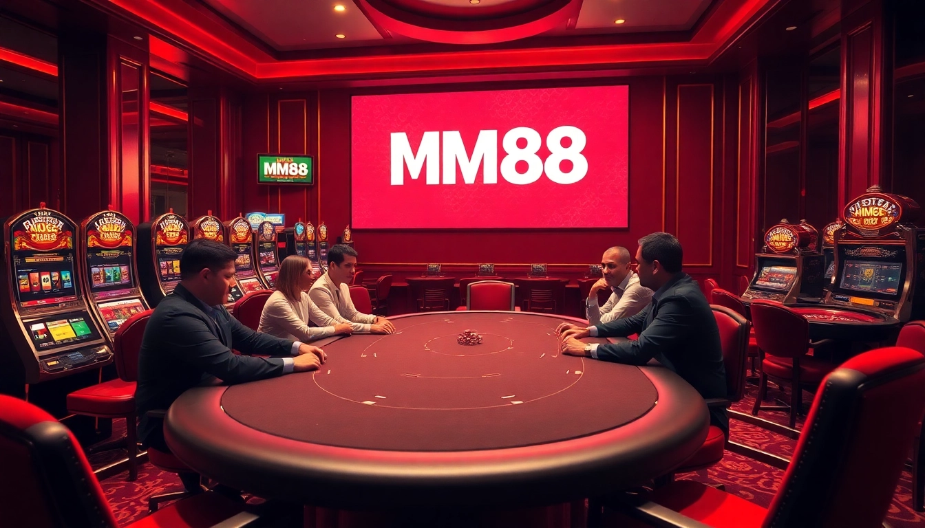 Experience thrilling gameplay at MM88 with luxurious casino elements and high-stakes poker action.