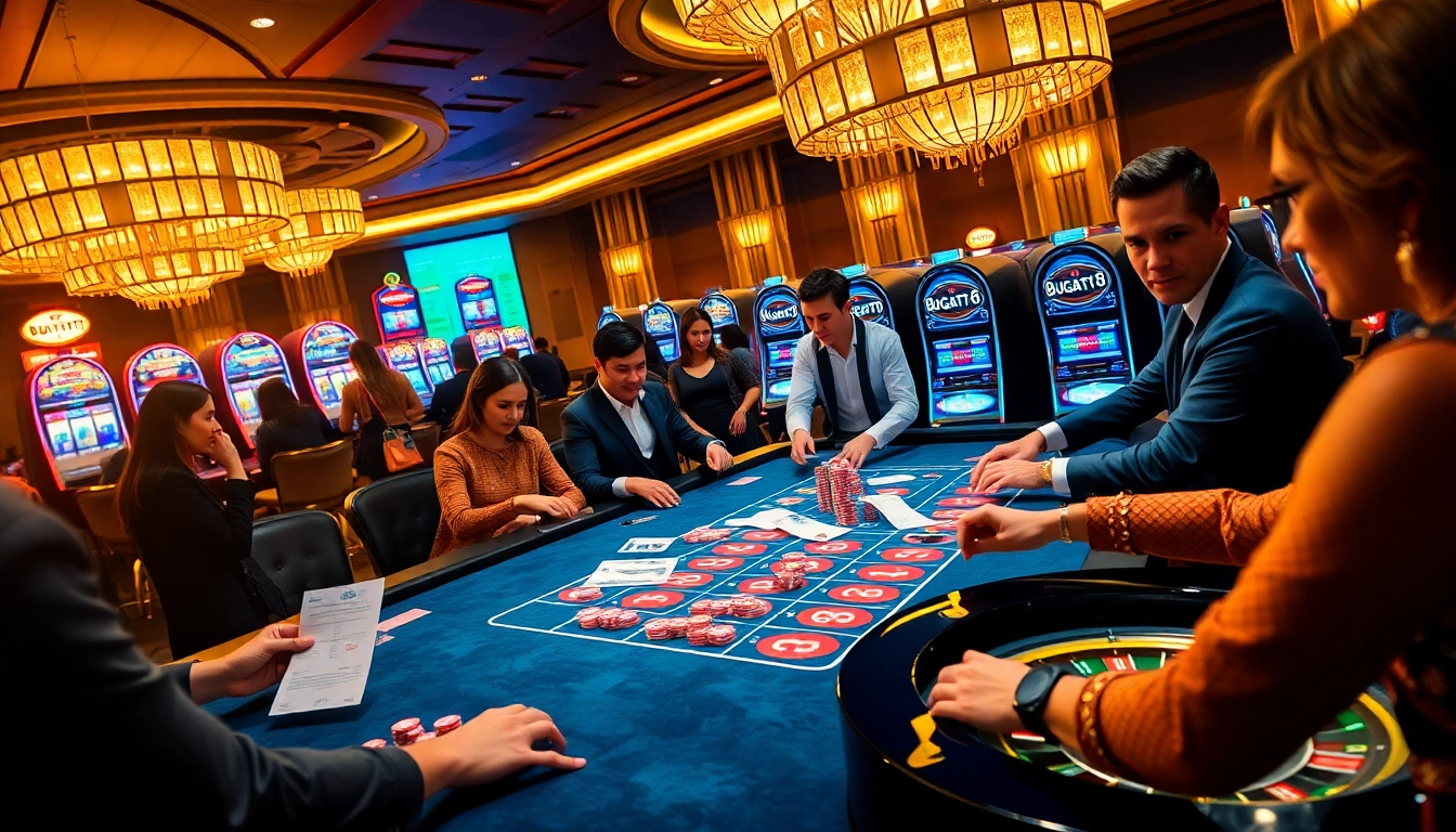 Engage in thrilling gameplay at Bugatti8's luxurious casino table with vibrant betting slips.